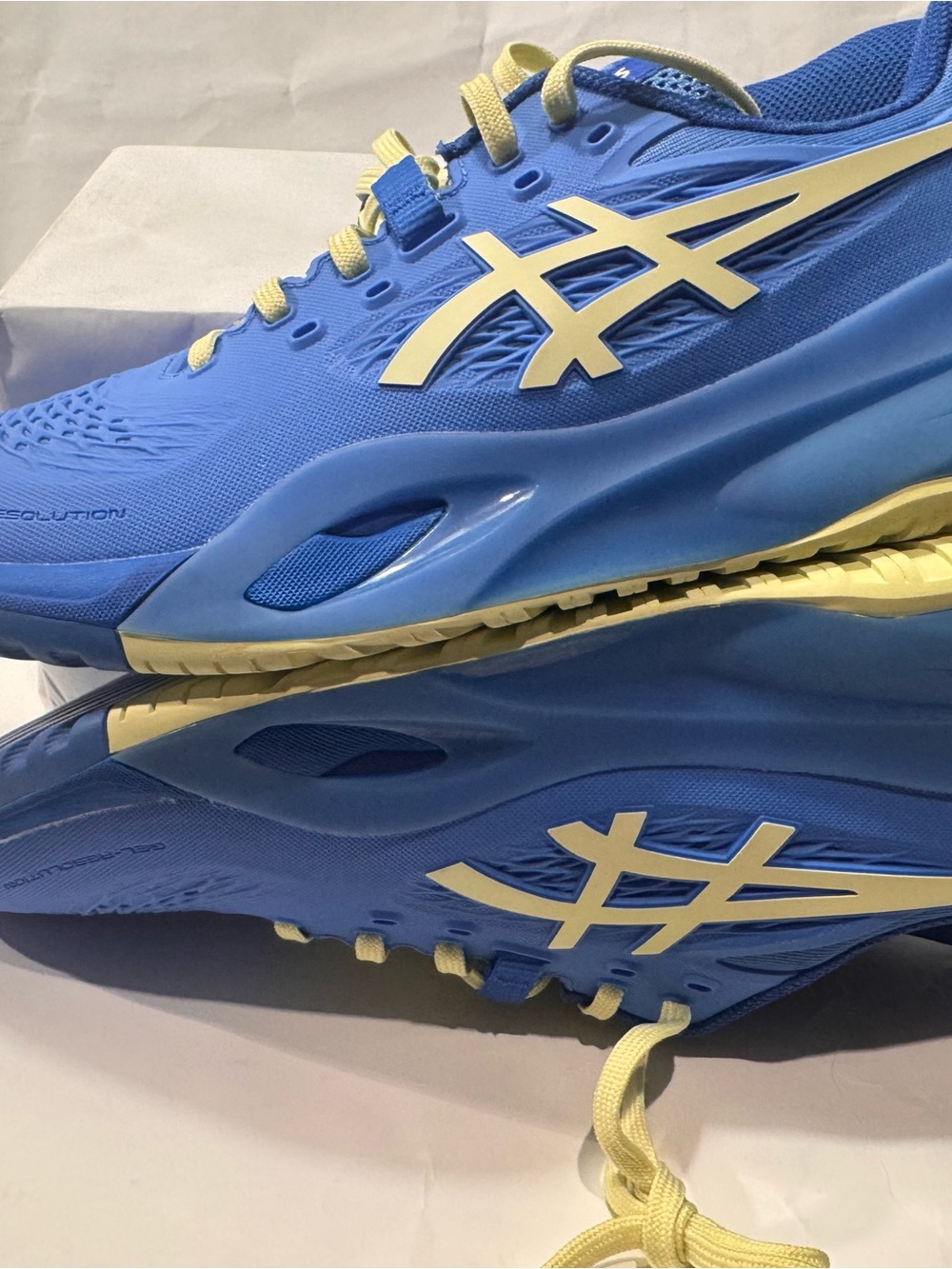 ASICS GEL-RESOLUTION X Women’s Tennis Shoes Blue Coast/Huddle Yellow Size 9 rtrn